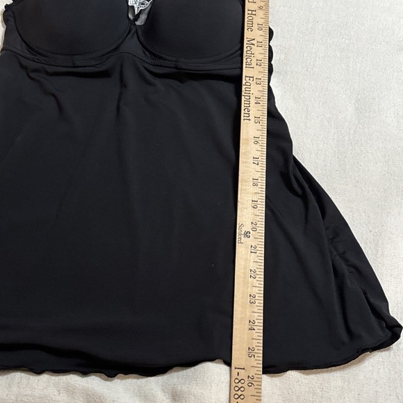 Women's Black Contrast Babydoll Cami Corset Lace Whimsigoth Romantic SzS - Picture 7 of 8